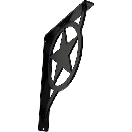 Ekena Millwork Austin Wrought Iron Bracket, (Single center brace), Powder Coated Black 1 1/2"W x 10"D x 12"H BKTM01X10X12SAU